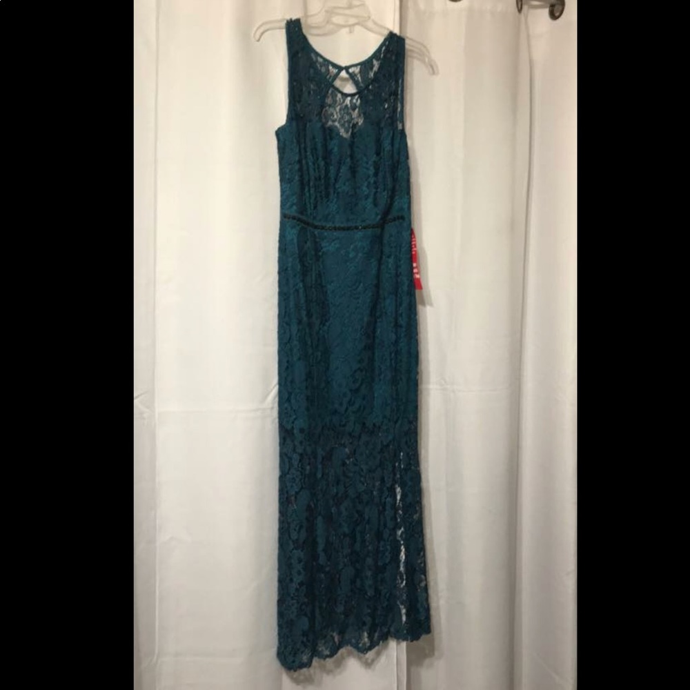 Teal lace dress